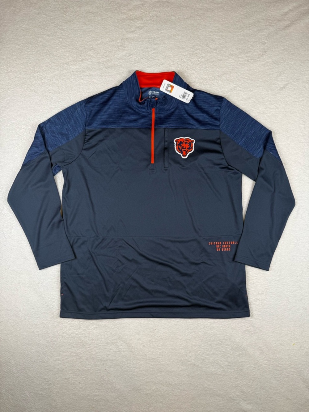 NWT Chicago Bears Men’s Performance 1/4 Zip Pullover NFL Team Apparel Size 2XL